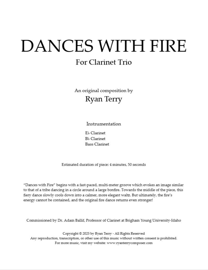 Fantasy for Alto Saxophone and Piano | Ryan Terry